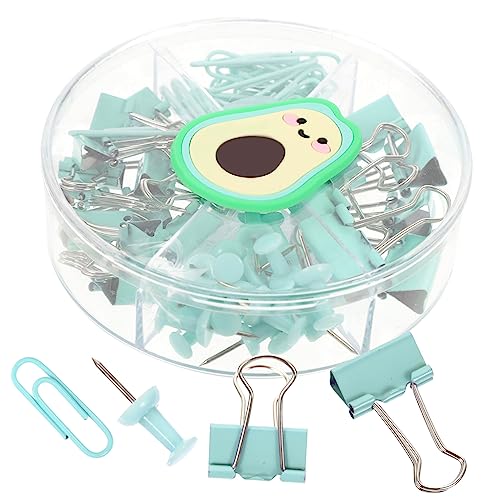 OSALADI 1 Satz Multifunktionale Büroklammern Set Bunte Papierclips Long Tail Clips für Büro Schule Praktische Verwendung mit Starkem Halt Teiliges Set Avocado von OSALADI