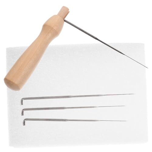 OSALADI 1 Satz Nadelfilzpads Bausatz Werkzeug wolle Nadelfilz-Kit Filzkissen Nadelfilz-Arbeitsunterlage Zubehör für Stanznadeln Filznadeln mit Holzgriff Filz-Kits hölzern von OSALADI