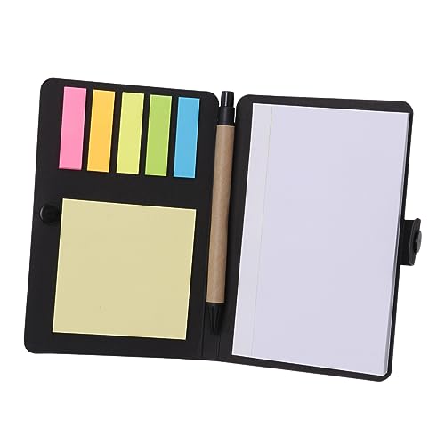 OSALADI 1 Satz Notizbuch mit Fluoreszierenden Haftnotizen und Indexetiketten Schwarz für Organisation und Planung im Alltag Reisen oder Studium von OSALADI