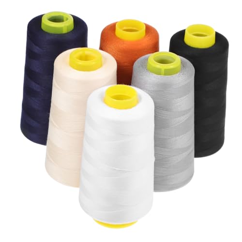 OSALADI 1 Satz Polyesterfaden Spulen Fäden Nähen Farbig Stickerei Für Stich Quiltfaden Herstellung Stoff Schwarz Naht Nähgarn Nähmaschinenfaden Stickgarne 6 Stück von OSALADI