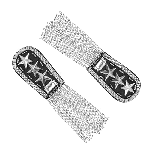 OSALADI 1 Satz Quasten Eskapula Schmuck Punk-epaulette Schulterklappen Epauletten Felsen Schulterklappen Mit Baumelnden Ketten Schulterklappen Aus Metall Mit Quasten Legierung 2 Stück von OSALADI