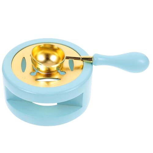OSALADI 1 Satz Retro Wax Seal Warmer mit Schmelzlöffel Teiliges Diy Wachsversiegelungsset Himmelblau für Kreative Projekte Tischdeko von OSALADI