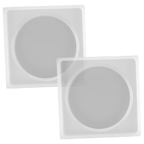 OSALADI 1 Satz Silikonformen Für Untersetzer Diy Harz Gießformen Für Runde Und Quadratische Coaster Bastelzubehör Für Zuhause Und Büro Langlebig Und Leicht Zu Entformen 4 Stück von OSALADI