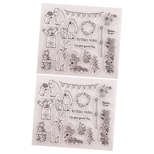 OSALADI 1 Satz Silikonstempel Dekoration Scrapbook Zubehör Abdrücke Scrapbooking Stempel Für Die Kartenherstellung Transparenter Bastelstempel Prägesiegelstempel 2 STÜCK von OSALADI