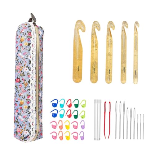 OSALADI 1 Satz Teiliges Abs Kristall Häkelnadel Set mit Ergonomischen Griffen Strickwerkzeuge für Anfänger und Profis zum Häkeln von Schals Mützen Handschuhen und Pullovern von OSALADI