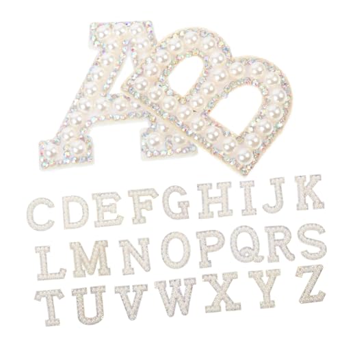 OSALADI 1 Satz Teiliges Aufbügeln Buchstaben Patch Mit Strass Buchstaben Für Kleidung Taschen Und Hüte Diy Dekoration Und Reparatur Für Textilien 26 Stück von OSALADI