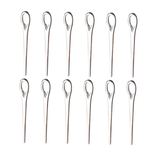 OSALADI 1 Satz Teiliges Große Loch Nadel Anhänger Silber Mini Sticknadeln Schmuckzubehör Für Diy Und Armbänder Langlebige Legierung Für Kreative Bastelprojekte 40 Stück von OSALADI
