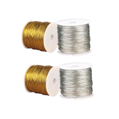 OSALADI 1 Satz Teiliges Metallic Schnur Gold Und Silber Für DIY Bastelprojekte Perlen Dekoration Und Geschenkverpackung Langlebig Und Leicht Für Weihnachten Und Kreative 4 Stück OSALADI 1 Satz Teiliges Metallic Schnur Gold Und Silber Für DIY Bastelprojekte Perlen Dekoration Und Geschenkverpackung Langlebig Und Leicht Für Weihnachten Und Kreative 4 Stück von OSALADI