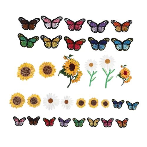 OSALADI 1 Satz Teiliges Von Sonnenblumen Und Schmetterlings Stickern Für Kleidung Bügelbare Stoffapplikationen Für Diy Projekte Aufnäher Für Jeans Taschen Und Mehr 33 Stück OSALADI 1 Satz Teiliges Von Sonnenblumen Und Schmetterlings Stickern Für Kleidung Bügelbare Stoffapplikationen Für Diy Projekte Aufnäher Für Jeans Taschen Und Mehr 33 Stück von OSALADI
