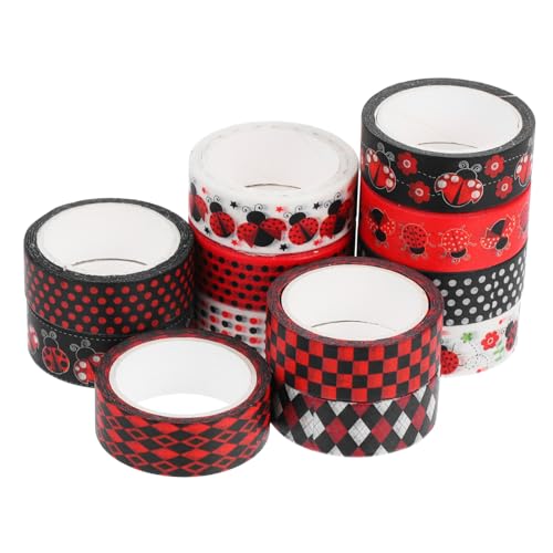 OSALADI 1 Satz Washi-Tape farbiges Malerband farbiges Band Papier Klebeband Zubehör basteln Planer -Aufkleber kariertes Washi Tape schwarze karierte Bänder buntes Abdeckband Flüsterpapier von OSALADI