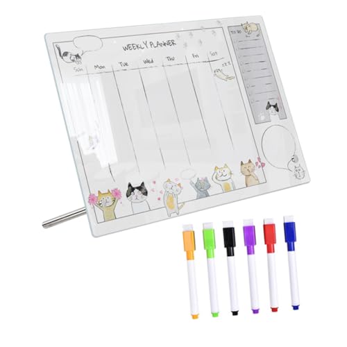 OSALADI 1 Satz Wochenplan-Messageboard Planke Memo -Vorstand Kühlschrank Whiteboard Wochenplantafel Nachrichtenschild Schreibtischnotenplatine Zeichenbrett Message Board Acryl Transparent von OSALADI