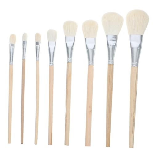 OSALADI 1 Satz Wollpinsel Glasuren Mischen Verglasungsbürste Glanz Dünn Wolle Liner Keramik-glasurpinsel Glasurbürsten Töpferpinsel Aquarell Pinsel Wasserpinsel Für Aquarell Holz 8 Stück von OSALADI