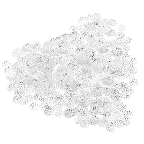 OSALADI 1 Satz Wulstiger Abstandshalter Perlenabstandshalter Für Die Schmuckherstellung Vintage Perlenkappen Blumenperlenkappe Abstandsperlenkappen Perlen Endkappen Eisen Silber 1000 Stück von OSALADI