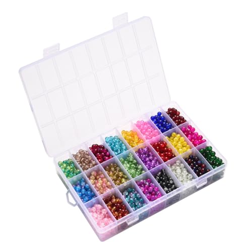 OSALADI 1 Schachtel Crackle Glasperlen Bunte Spacer Beads für Diy Schmuckherstellung Armbänder Basteln Glatte Glasperlen für Perlenketten und Kreative Handarbeiten von OSALADI