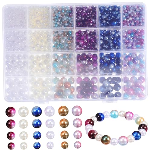 OSALADI 1 Schachtel Faux Perlen Bastelperlen mit Farbverlauf Perlen für Schmuckherstellung DIY Armbänder Halsketten Basteln Zubehör OSALADI 1 Schachtel Faux Perlen Bastelperlen mit Farbverlauf Perlen für Schmuckherstellung DIY Armbänder Halsketten Basteln Zubehör von OSALADI