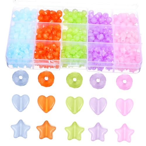 OSALADI 1 Schachtel Herz Sternförmige Bastelperlen Bunte Schmuckperlen zum Auffädeln DIY Armband Halsketten Bastelzubehör für Kreative Schmuckherstellung OSALADI 1 Schachtel Herz Sternförmige Bastelperlen Bunte Schmuckperlen zum Auffädeln DIY Armband Halsketten Bastelzubehör für Kreative Schmuckherstellung von OSALADI