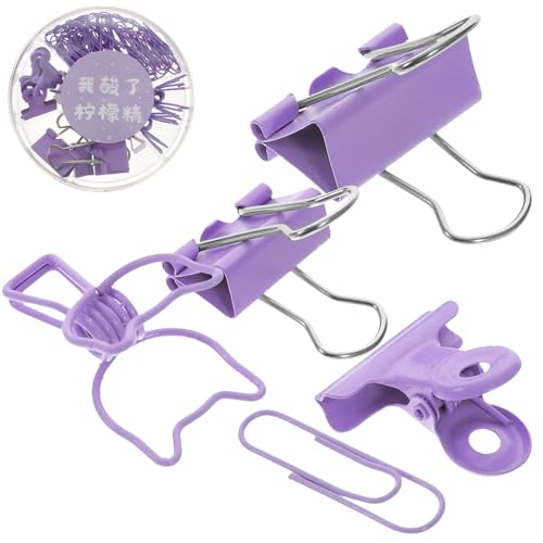 OSALADI 1 Schachtel Hinweis Jacke Set Büroklammer zum Organisieren kleine Klammern für Papier kleine Büroklammern Dokumentclips Standard-Büroklammern Metall Violett von OSALADI