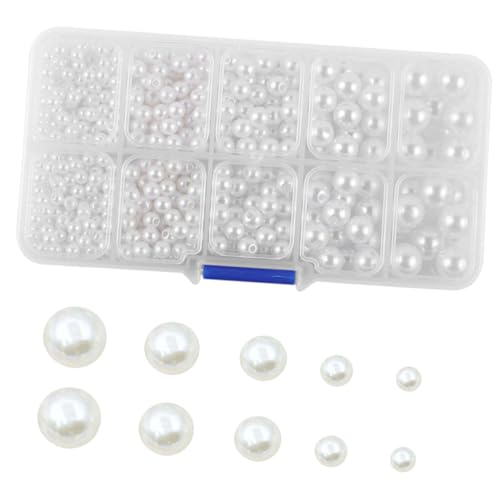 OSALADI 1 Schachtel Imitation Perlen Perlen für DIY Schmuckherstellung Fächer Weiße Kunstperlen für Armbänder Ohrringe und Bastelarbeiten OSALADI 1 Schachtel Imitation Perlen Perlen für DIY Schmuckherstellung Fächer Weiße Kunstperlen für Armbänder Ohrringe und Bastelarbeiten von OSALADI