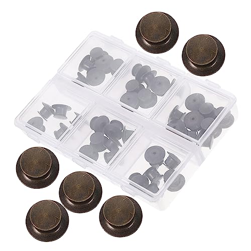 OSALADI 1 Schachtel Lapel Pin Backs Antikbronze Multi Function Pin Keeper für Anstecknadeln Broschen und Namensschilder Einfach zu Befestigen Lösen Sicheres Verschlusssystem von OSALADI