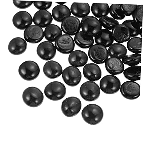 OSALADI 1 Set Schwarze Porzellan Go Stücke Flache Glasperlen Flache Perlen Go Schachperlen Glasperlen Lose Gobang Glasperlen Glasschachperlen Glasperlen Zum Basteln Lose von OSALADI