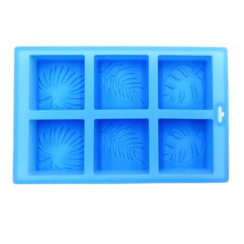 OSALADI 1 Stück Handgemachte Seifenform mit Blattdruck Diy Seifenmold Lebensmittelechtem Geeignet für Kuchen und Desserts Skyblau von OSALADI