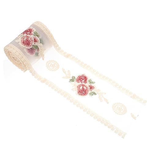 OSALADI 1 Stück Handgemachte Spitze Diy Haarspangenmaterial mit Gestickten Rosen Dekoratives Spitzenband für Hochzeits und Bastelprojekte von OSALADI