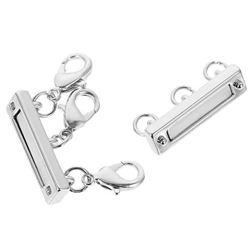 OSALADI 1 Stück Magnetverschluss für Schmuck Silberner Dreifacher Verbindungsknoten für Layering von und Armbändern Langlebig und Einfach zu Bedienen von OSALADI