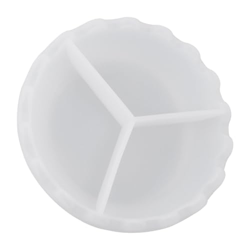 OSALADI 1 Stück Runde Flache Silikonform für Epoxidharz DIY Kristallform für Kreative Handarbeiten Wiederverwendbar und Leicht zu Reinigen für Verschiedene Bastelprojekte Weiß von OSALADI