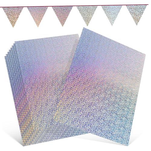 OSALADI 10 Blatt Glitzerpapier Zum Basteln Karten Papier Bastelbedarf Dekoratives Scrapbooking Schwere Farbige Silberne Glitzerkarte Origami Holografisches Schimmerndes von OSALADI