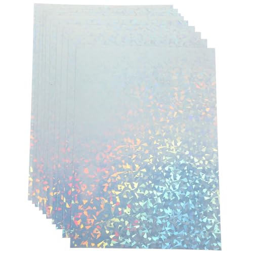 OSALADI 10 Blatt Holografisches Selbstklebendes Vinyl Aufkleberpapier Bedruckbar Wasserfest Glänzend für Tintenstrahldrucker Vielseitig für Basteln Scrapbooking Etikettendruck von OSALADI