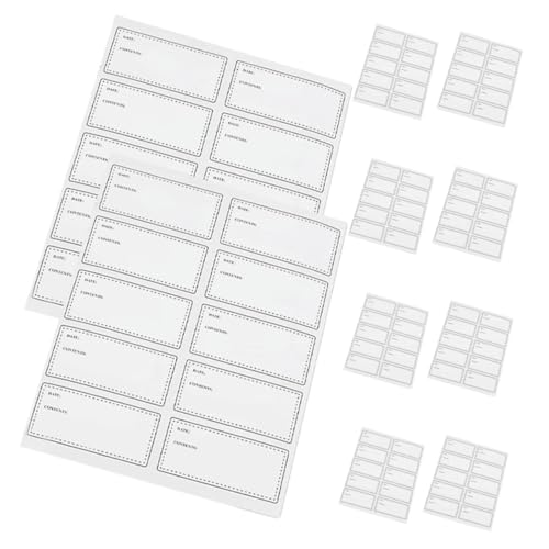 OSALADI 10 Blatt Wasserdichte Ölresistente Etiketten Ablösbare Aufkleber für Vorratsdosen Gefrierfach und Küchenflaschen Beschriftbar mit Marker Langlebig und Praktisch OSALADI 10 Blatt Wasserdichte Ölresistente Etiketten Ablösbare Aufkleber für Vorratsdosen Gefrierfach und Küchenflaschen Beschriftbar mit Marker Langlebig und Praktisch von OSALADI