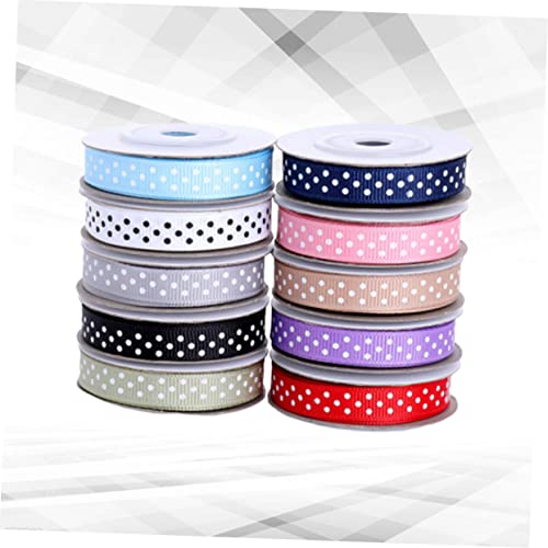 OSALADI 10 Rollen Dotted Pattern Ribbed Geschenkband Rolle Yards für DIY Dekoration Party Geschenkverpackung und Bastelprojekte Gemischte Farben OSALADI 10 Rollen Dotted Pattern Ribbed Geschenkband Rolle Yards für DIY Dekoration Party Geschenkverpackung und Bastelprojekte Gemischte Farben von OSALADI