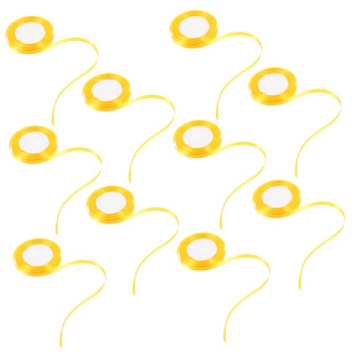 OSALADI 10 Rollen Geschenkverpackungsband Weißes Band Regenbogenband Bänder Dekoratives Geschenkband Seidenband Zum Verpacken Sackleinenband Gelbes Bastelband Satin Goldenes von OSALADI