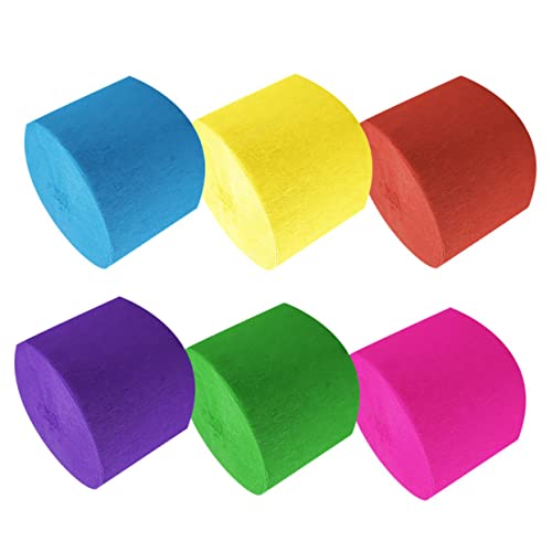 OSALADI 10 Rollen Krepppapier Farbige Partydekoration für Geburtstag Hochzeit und Festivals Gelb Dunkelrot Dunkellila Vielseitig für Kreative Diy Dekorationen Geeignet von OSALADI