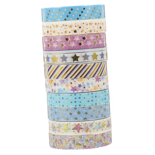 OSALADI 10 Rollen Washi Klebeband Set Dekorative Masking Tape mit Goldfolie für Scrapbooking Diy Kunsthandwerk Leicht Abziehbar für Tagebuch und von OSALADI