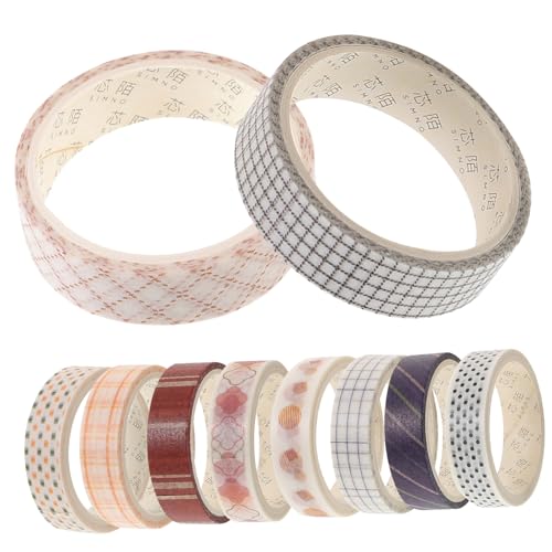 OSALADI 10 Rollen Washi Tape Set Dekorative Klebebänder für Scrapbooking Diy Projekte und Planner Zubehör Einfach zu Verwenden Haftend und Vielseitig für Kreative Bastelideen von OSALADI