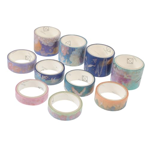 OSALADI 10 Rollen Washi Tape mit Dekoratives Klebeband mit Goldfolie für Scrapbooking Journaling und Diy Kunstprojekte Karten und Kreative Bastelideen von OSALADI