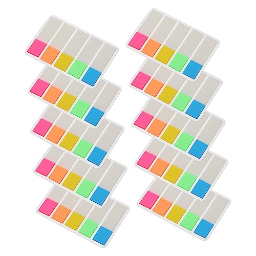 OSALADI 10 Sätze Sticky Index Tabs Bunte Haftnotizen für Notizen Büroorganisation und Studien Selbstklebende Seitenmarkierer für Bücher und Berichte Praktisch und Tragbar von OSALADI