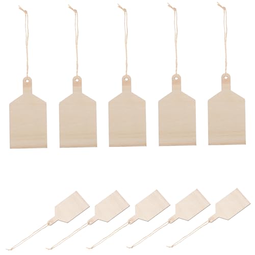 OSALADI 10 Stk Teiliges Holzanhänger zum Basteln Naturbelassene Glatte Holzscheiben mit Blanko DIY Tags für Weihnachtsbaumdekoration und Kreative Handarbeitsprojekte von OSALADI