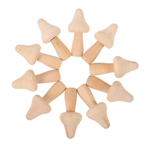 OSALADI 10 Stk Unbemalte Holzpilze für DIY Bastelprojekte Unfertige Holzdekorationen für Kreative Geeignet für Zuhause Garten von OSALADI