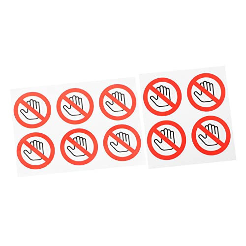 OSALADI 10 Stück Berühren Aufkleber Rundes Warnschild Vinyl Etiketten für Sicherheitsanwendungen Fabriken und Baustellen Selbstklebend Langlebig und Auffällig von OSALADI