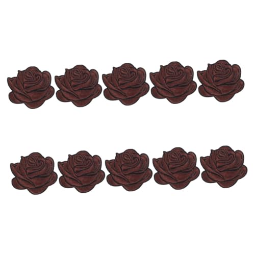 OSALADI 10 Stück Bestickte Rosen Patches zum Aufbügeln und Annähen Blumenapplikationen für Jacken Jeans T Shirts und Rucksäcke Praktische Reparatur und Kleidungsgestaltung von OSALADI