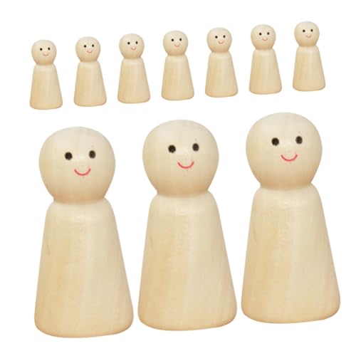 OSALADI 10 Stück DIY Holzfiguren Unbemalte Holz Puppen zum Basteln und Gestalten für Kreative Projekte Geburtstagsfeiern und Heimdekoration von OSALADI