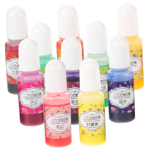 OSALADI 10 Stück Epoxidharz Farbpigment Teiliges Diy Färbemittel für Kunsthandwerk Konzentrierte Farbstoffe Orange Gelb Blau Lila Rot Zitronengelb und Fluoreszierendem Grün für Schmuck und OSALADI 10 Stück Epoxidharz Farbpigment Teiliges Diy Färbemittel für Kunsthandwerk Konzentrierte Farbstoffe Orange Gelb Blau Lila Rot Zitronengelb und Fluoreszierendem Grün für Schmuck und von OSALADI