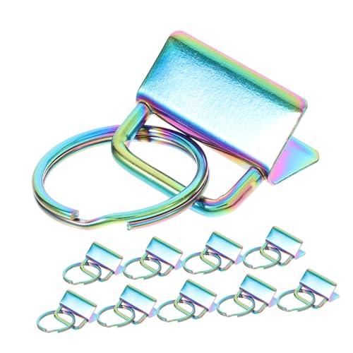 OSALADI 10 Stück Farbige Schlüsselring Clips für DIY Taschenzubehör Schlüsselanhänger Befestigungen für Kreative Projekte Einfach zu Bedienen Lebendige Farben Praktische Mehrfachpackung von OSALADI