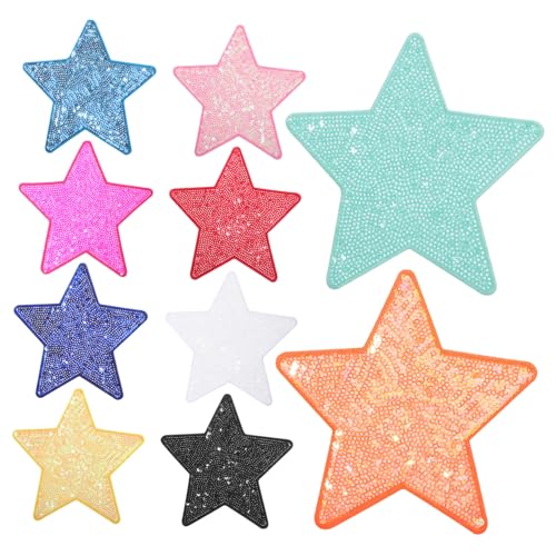 OSALADI 10 Stück Gestickter Stoffaufnäher Paillettenstern Sternenaufnäher für Kleidung Pailletten Patches aufnäher für jacken Patches für Jacken Pailletten-Stickapplikation Sternenflecken OSALADI 10 Stück Gestickter Stoffaufnäher Paillettenstern Sternenaufnäher für Kleidung Pailletten Patches aufnäher für jacken Patches für Jacken Pailletten-Stickapplikation Sternenflecken von OSALADI