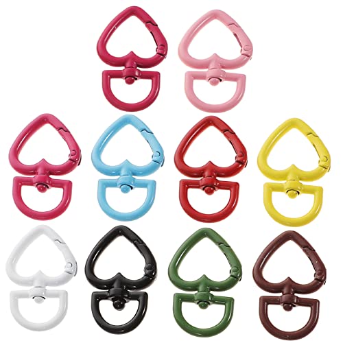 OSALADI 10 Stück Herzförmige Schlüsselanhänger Clips Bunte Feder Karabiner für DIY Schlüsselanhänger für Kreative Bastelprojekte und Einfache Anwendung OSALADI 10 Stück Herzförmige Schlüsselanhänger Clips Bunte Feder Karabiner für DIY Schlüsselanhänger für Kreative Bastelprojekte und Einfache Anwendung von OSALADI