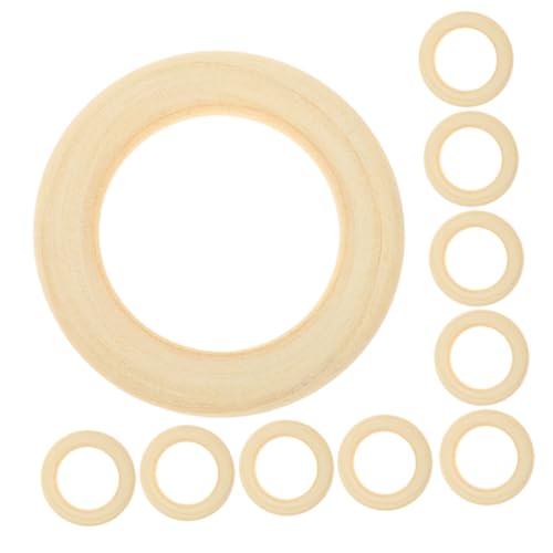 OSALADI 10 Stück Holzringe Unbehandelt Naturholz Ringe für DIY Makramee Schmuck Basteln Dekorative Kränze Zubehör OSALADI 10 Stück Holzringe Unbehandelt Naturholz Ringe für DIY Makramee Schmuck Basteln Dekorative Kränze Zubehör von OSALADI