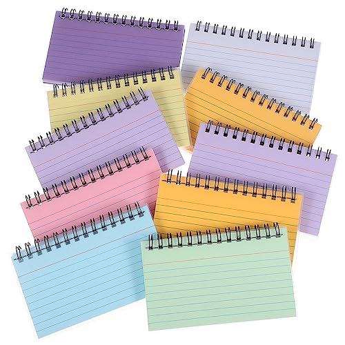 OSALADI 10 Stück Kleine Spiral Notizbücher Farbcodierte Karteikarten für Notizen Lernen und Inspiration Praktische Notizblöcke für Schule und Büro von OSALADI