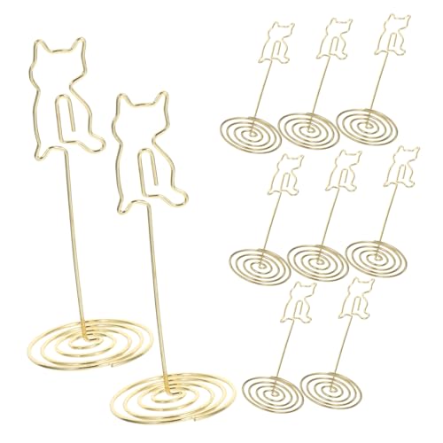OSALADI 10 Stück Metall Notizkartenhalter Katzenform Stabile Tischkartenclips für Hochzeit Büro Party Memo Visitenkartenhalter Vielseitiger Metallständer für Tischdekoration und von OSALADI